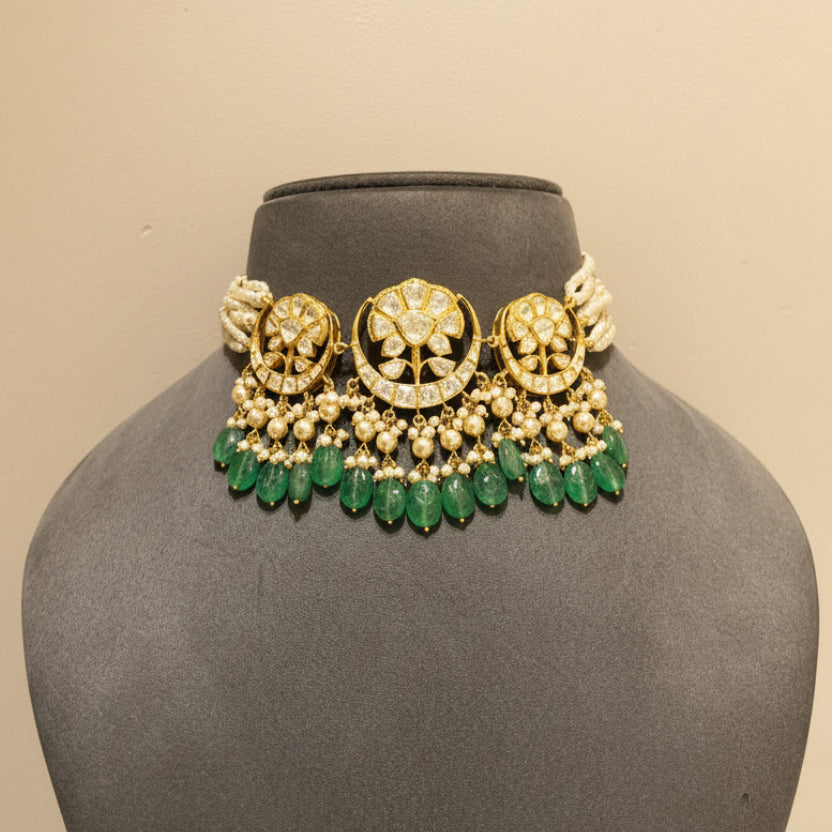 Royal Crescent Motif Polki Choker