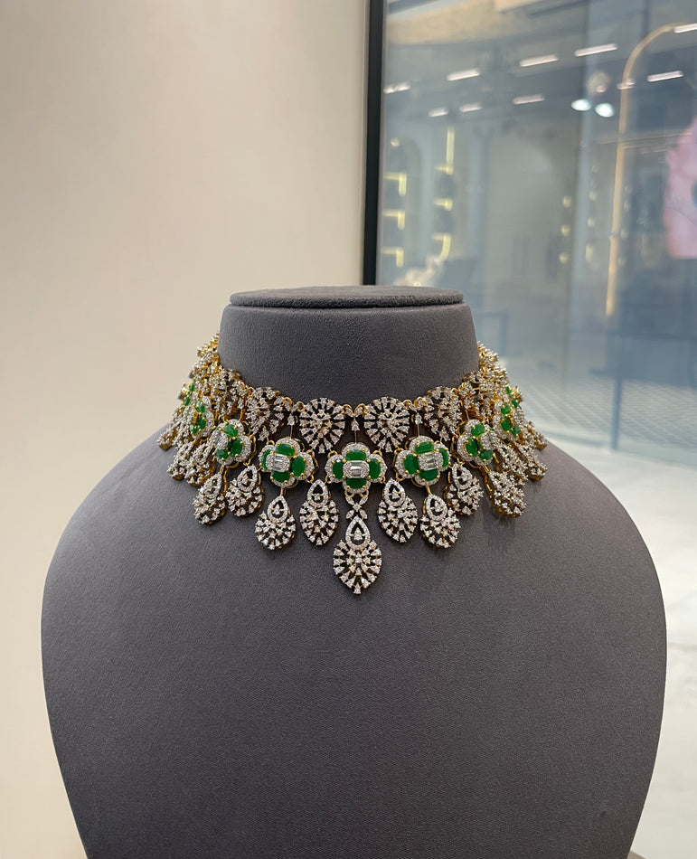 Heavy silver diamond set