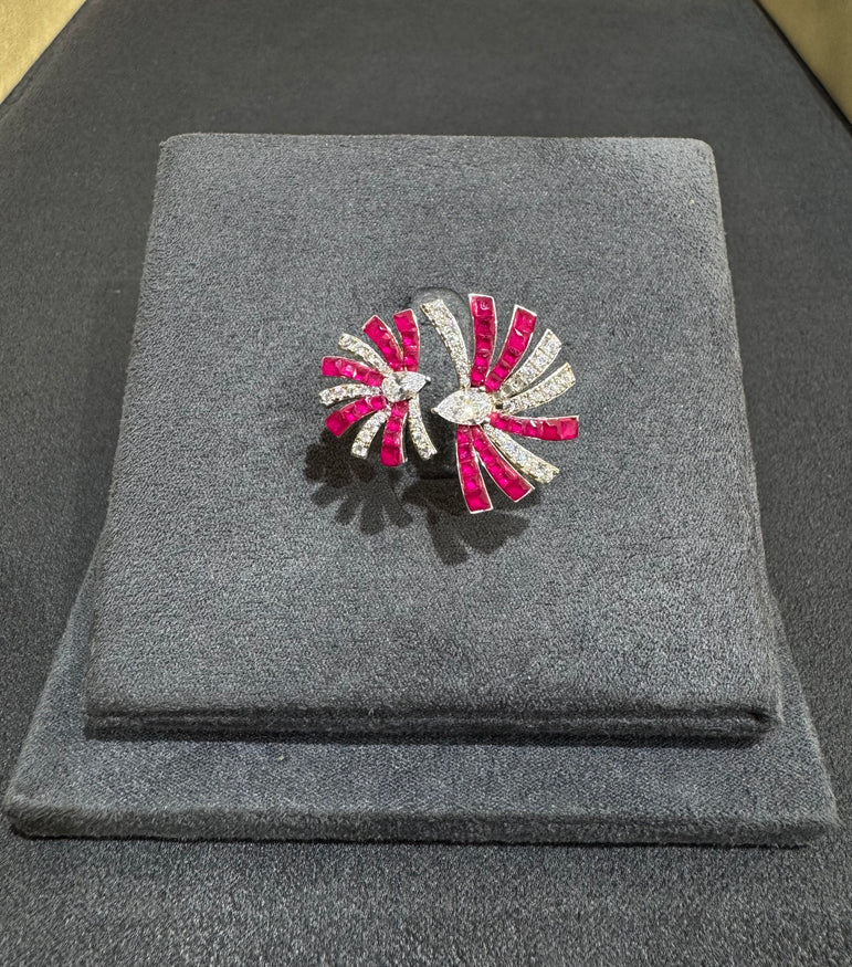 925 Silver Pink Celestia Cocktail Ring