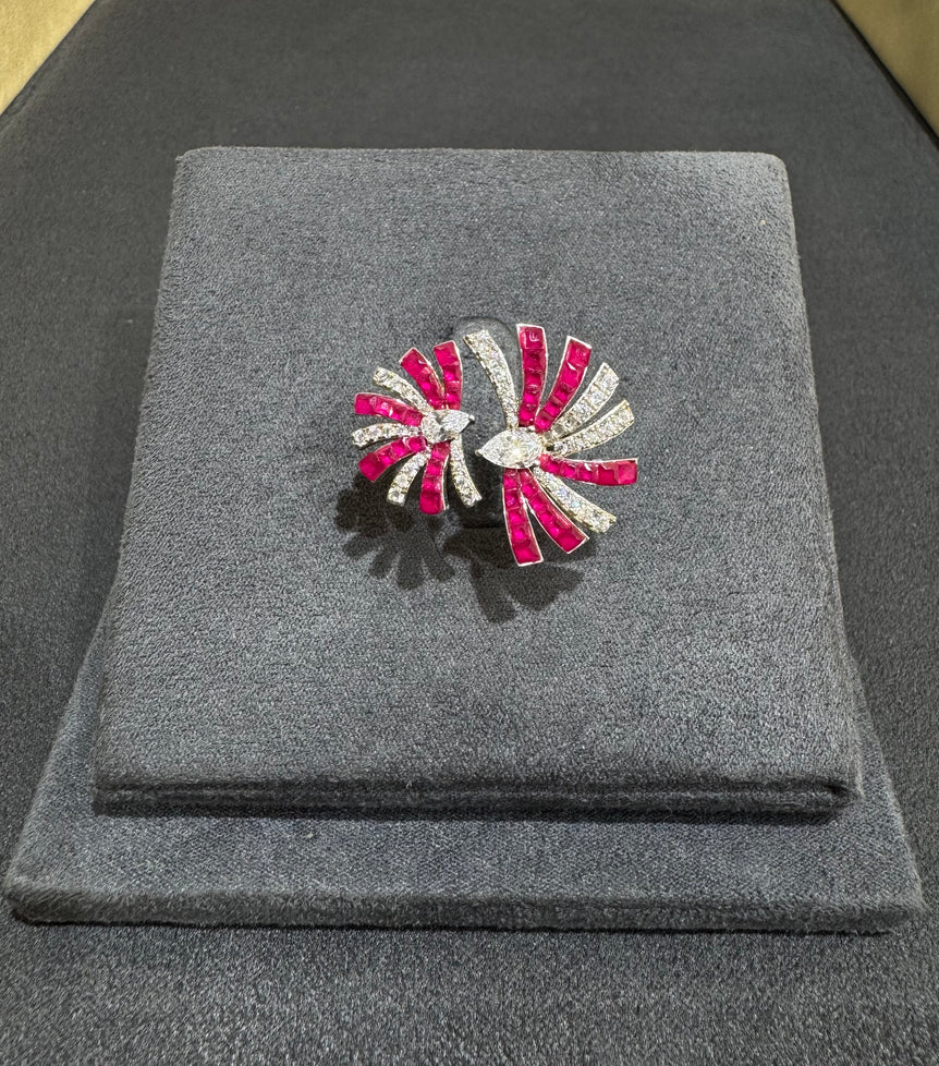 925 Silver Pink Celestia Cocktail Ring