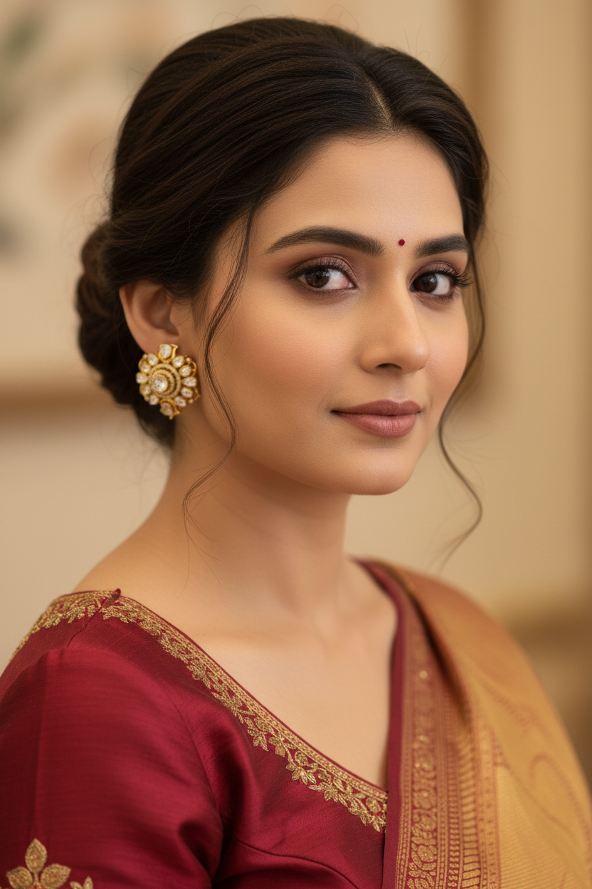 Ethnic Floral Polki Earrings