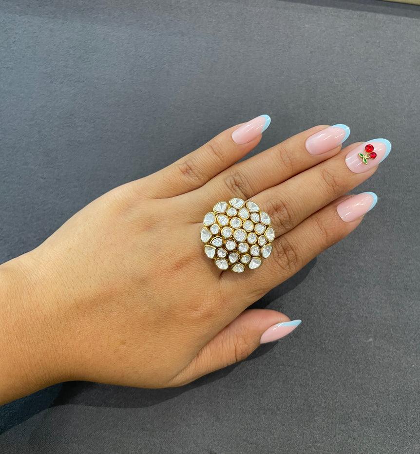 925 Silver Mount Polki Ring