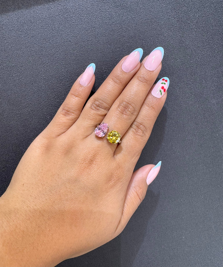 925 Silver Coloured TOI MOI Solitaire Ring