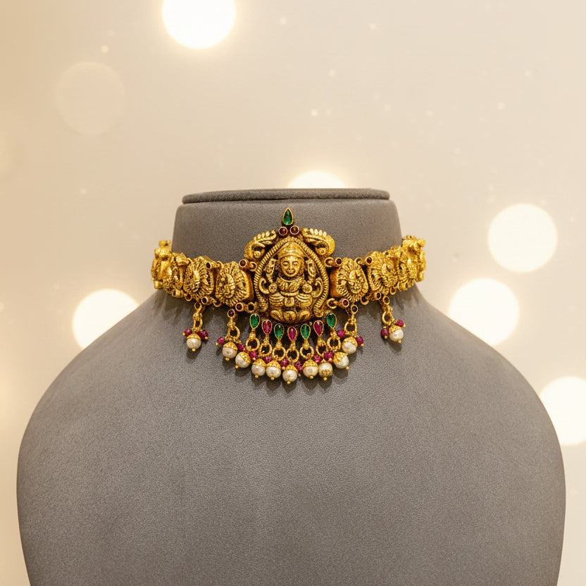 Mahalakshmi Temple Gold Look Choker