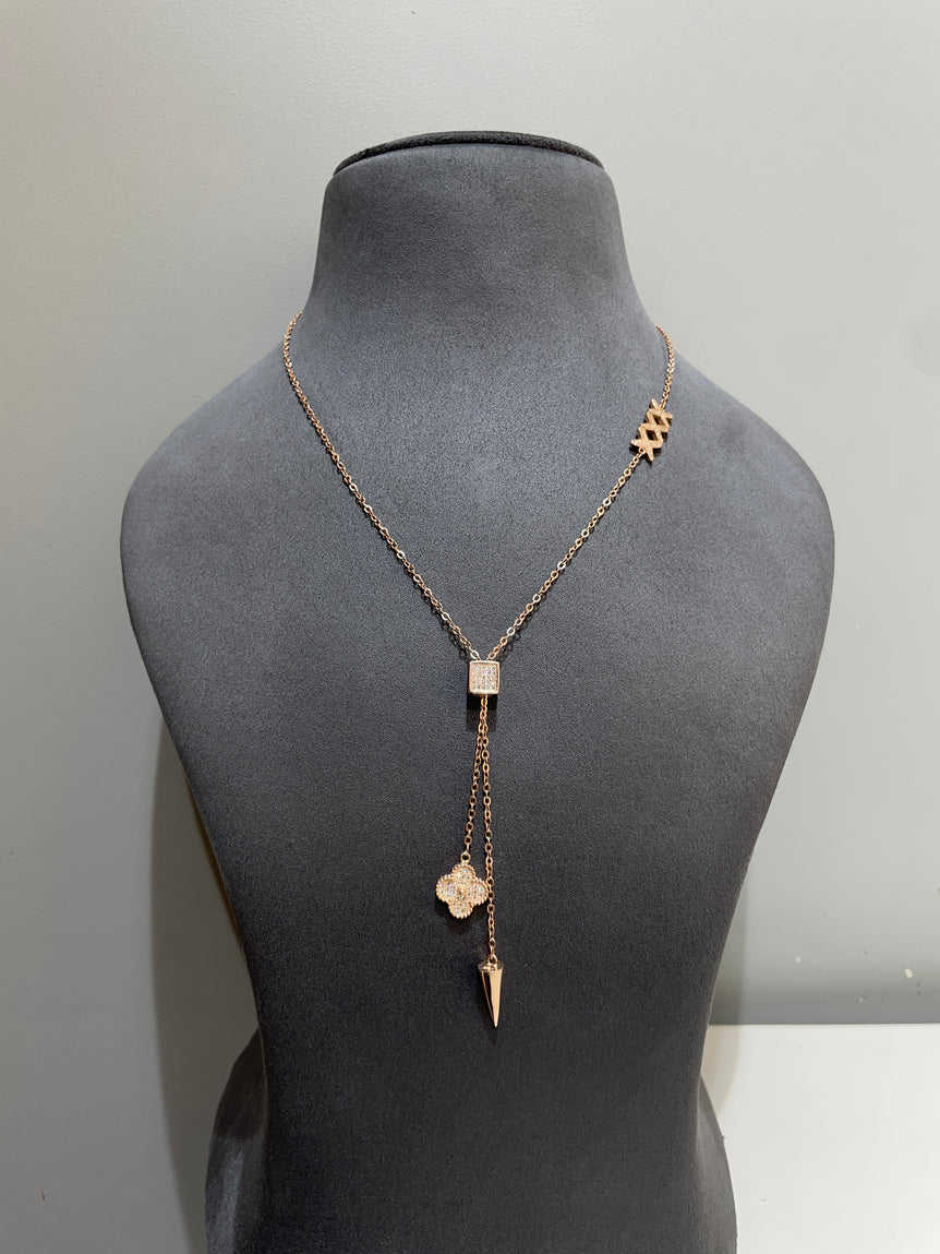 925 Silver Van Cleef Inspired Long Pendant