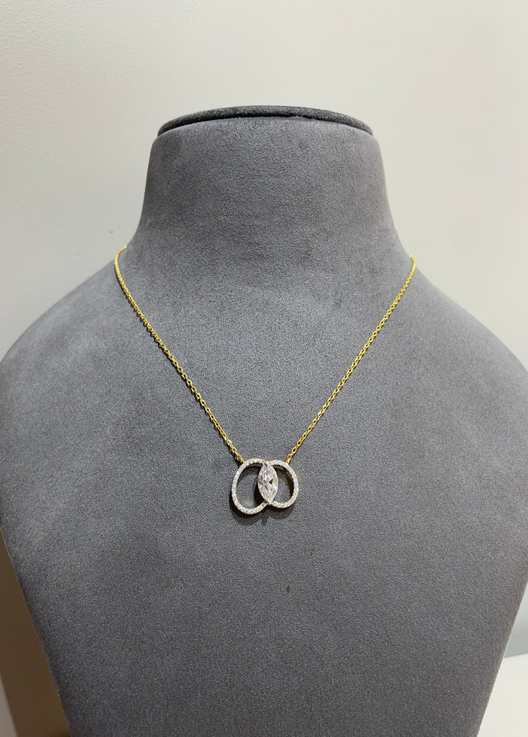 925 Silver Marquise Piece Pendant Set