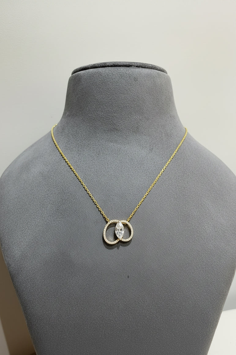 Intertwined Infinity Halo Diamond Pendant Set