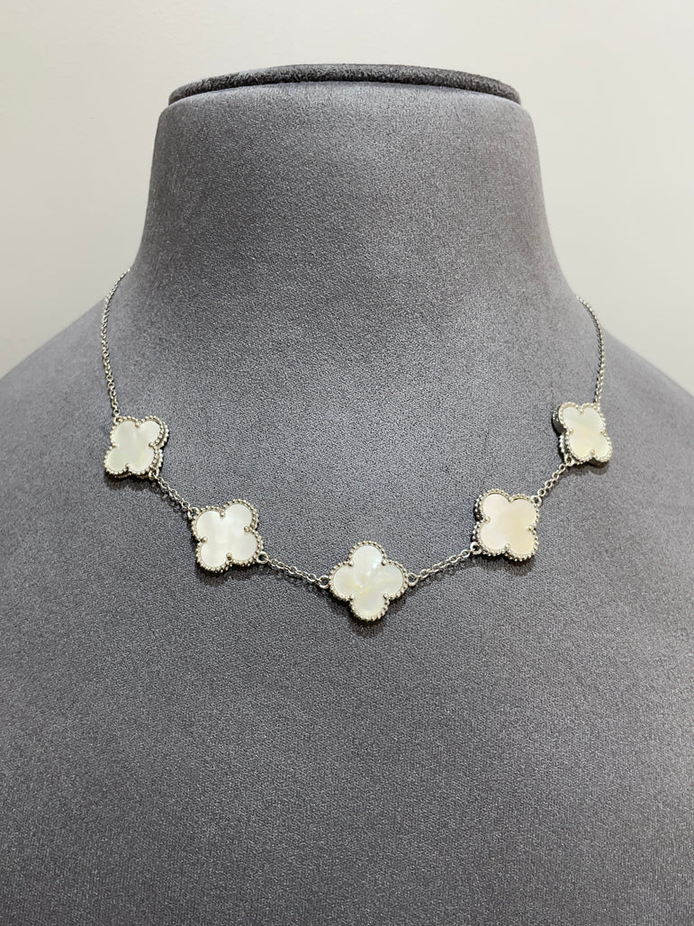925 Silver White Colour Van Cleef Inspired Pendant