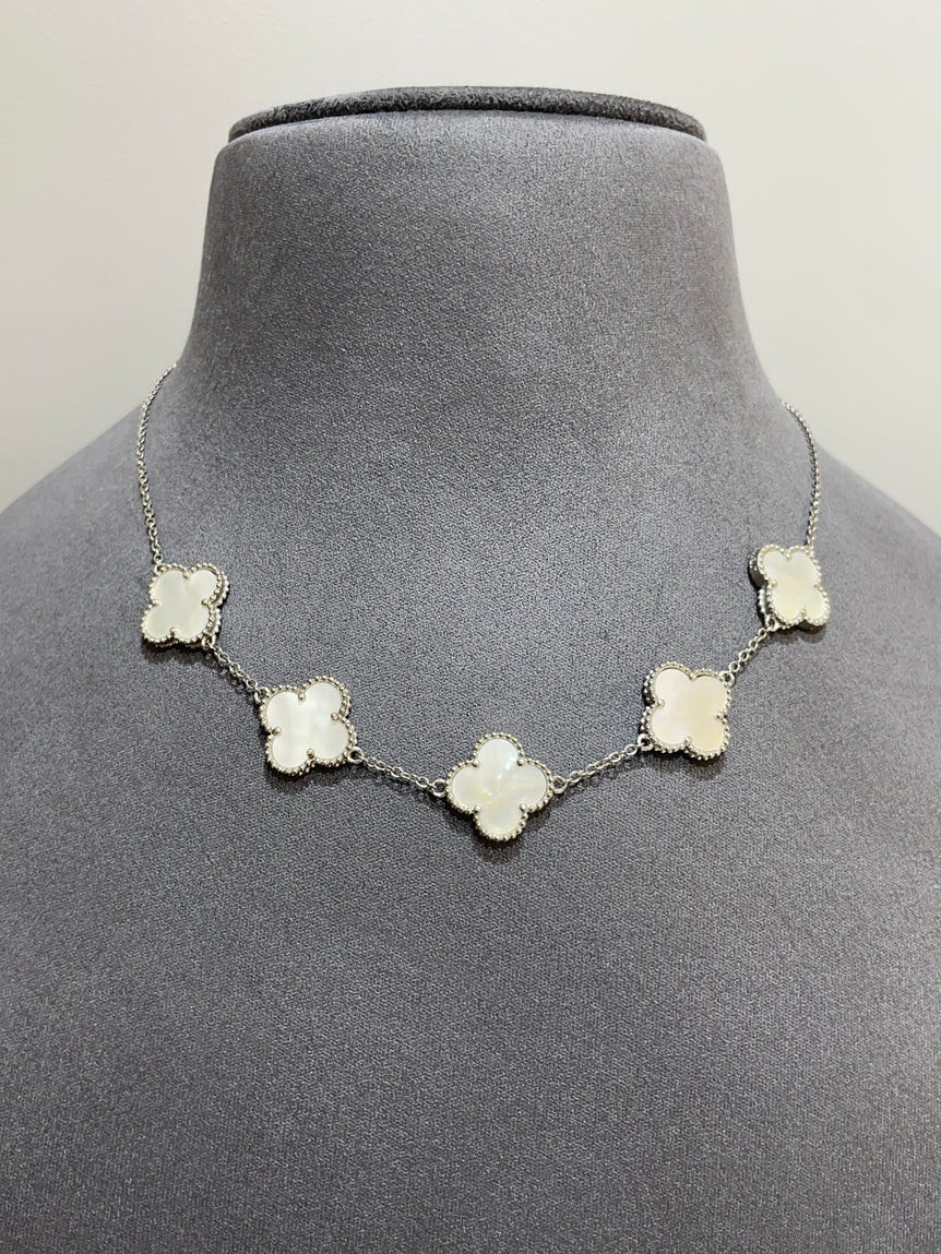 925 Silver White Colour Van Cleef Inspired Pendant