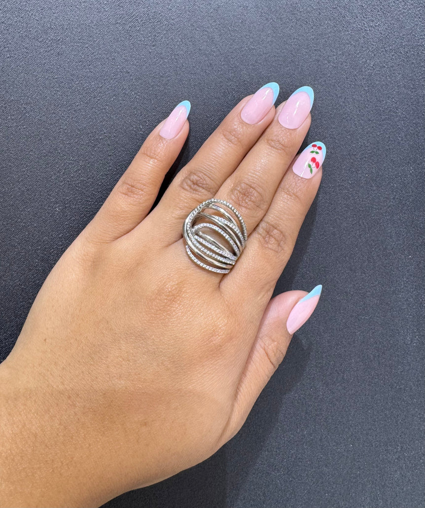 925 Silver Cocktail Spiral Ring