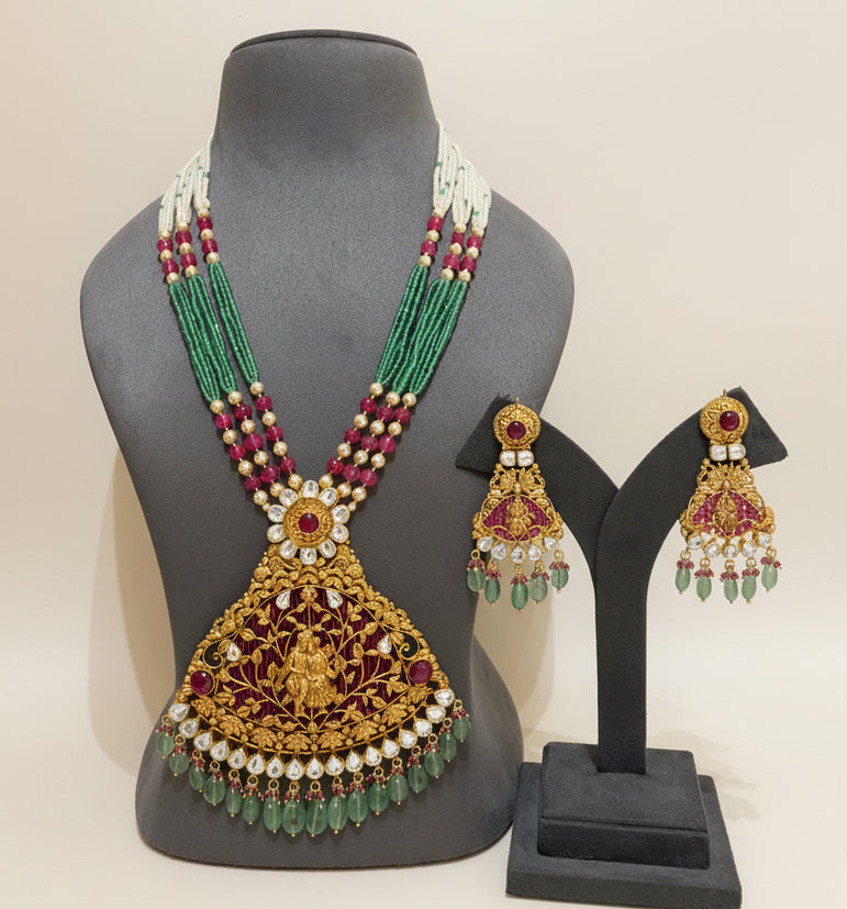 Radha Krishna Temple Work Gold Look Set