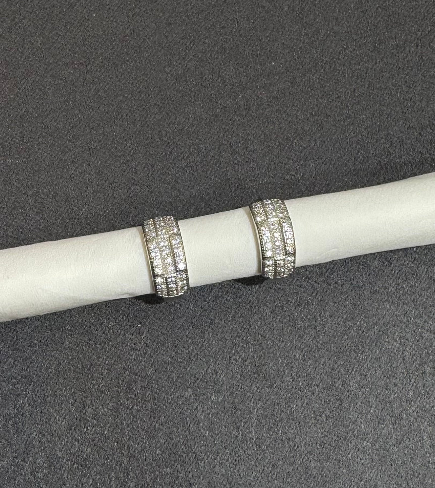 925 Silver Diamond Look Bali