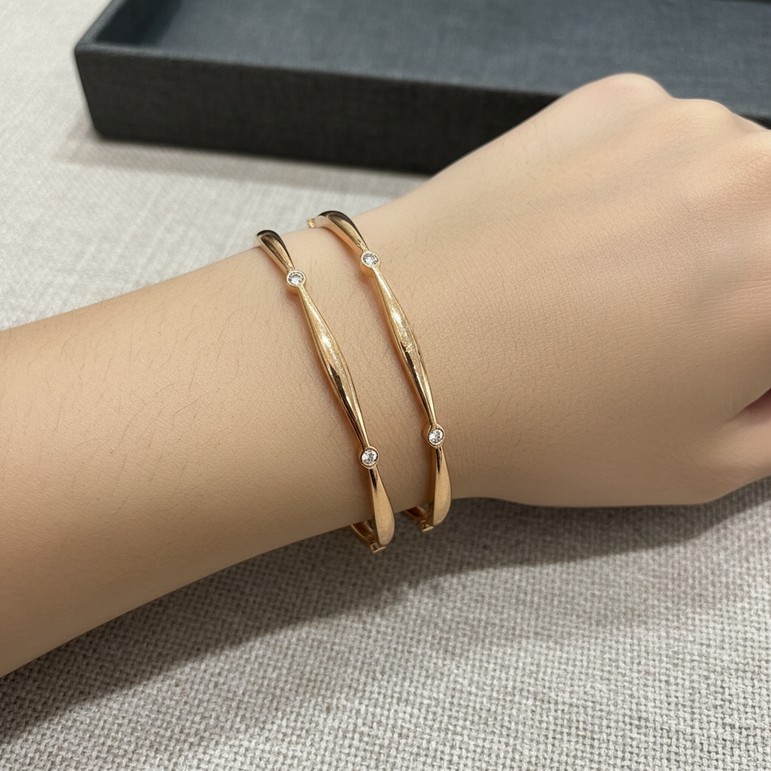 The Meera Bezel Station Diamond Bangle