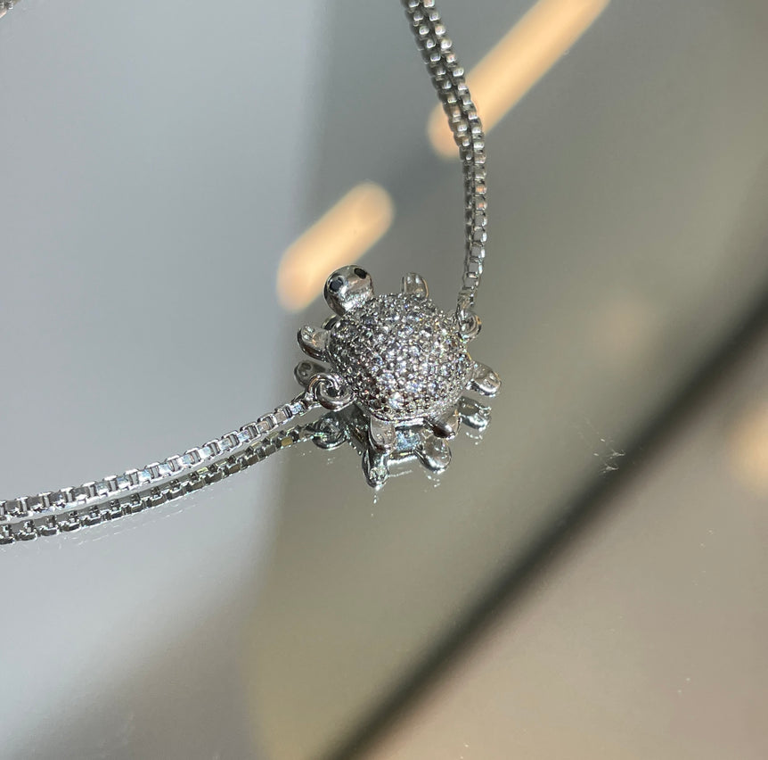 TORTOISE PURE SILVER BRACELET - ADJUSTABLE
