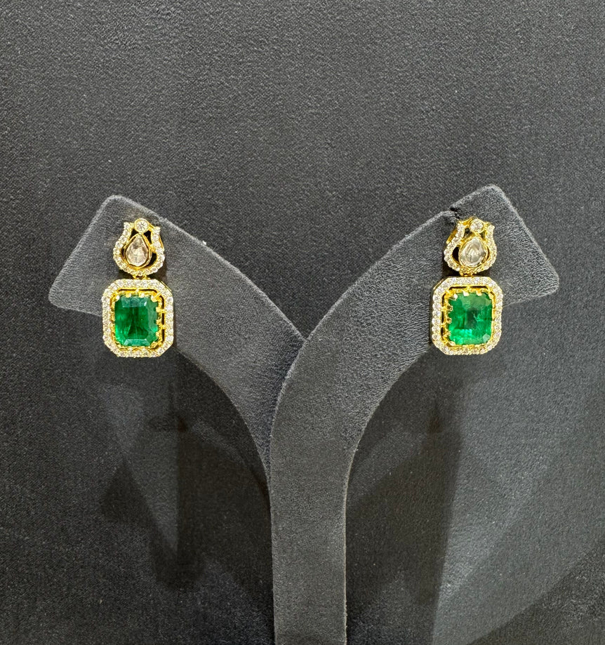 925 Silver Emerald Earrings