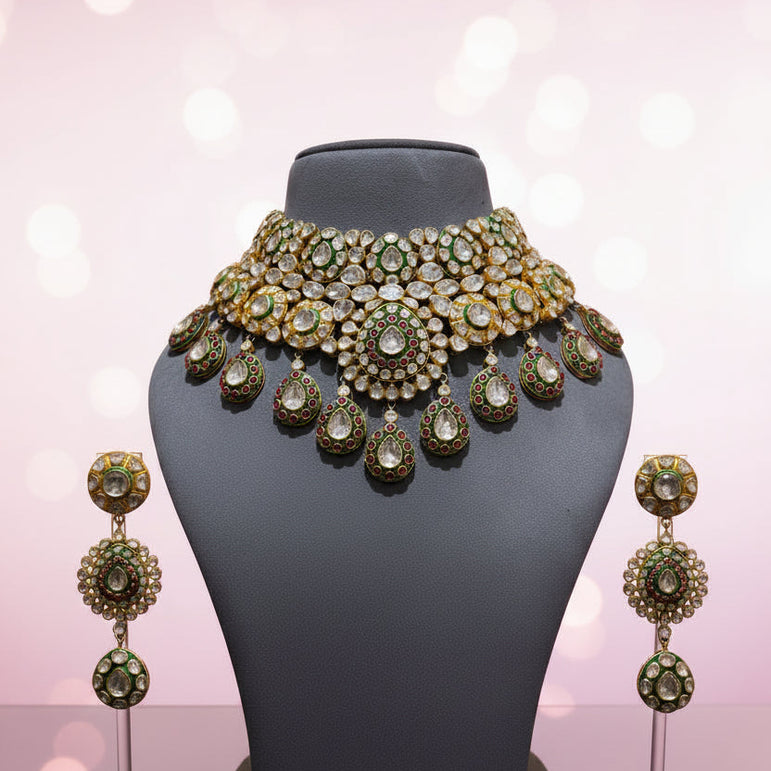 Regal Moissanite Polki Grandeur Set