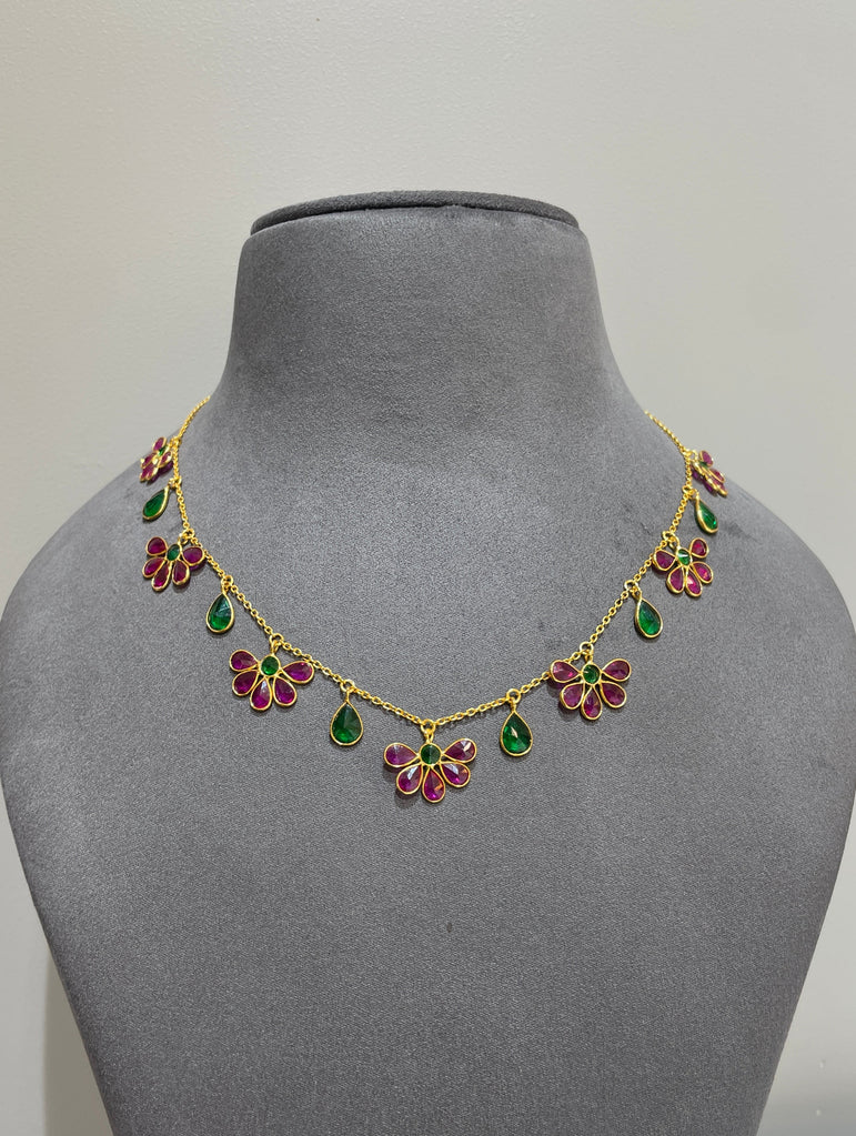 925 Silver Floral Drop Mala