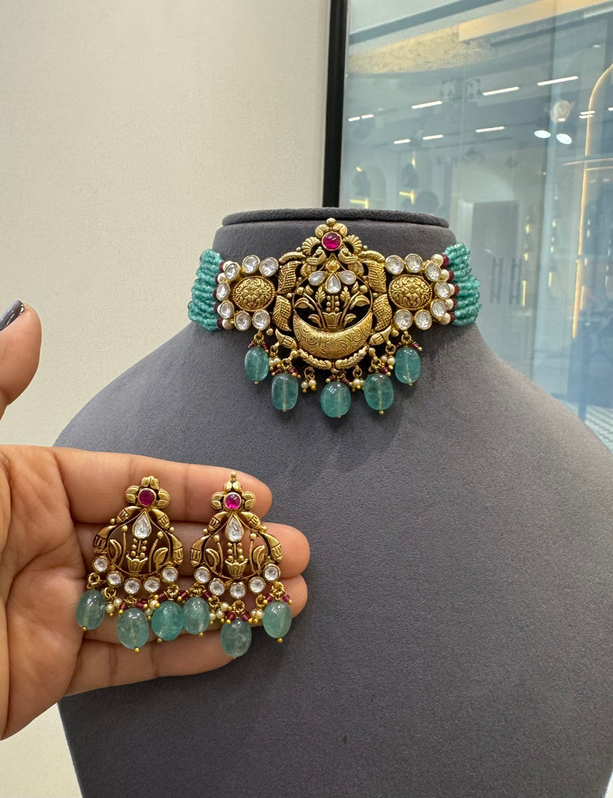 925 Silver Rani Gamla Gold Look Choker