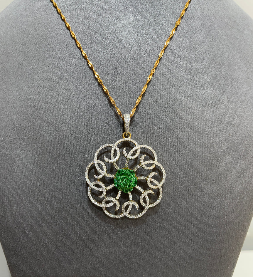 925 Silver Rose Flower Pendant (Without Chain)
