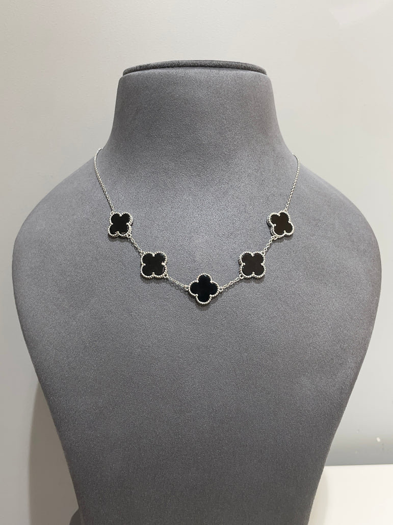 925 Silver Black Colour Van Cleef Inspired Pendant