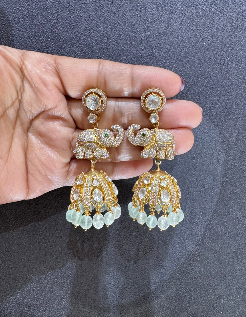 925 Silver Pastel Gaja Jhumka Earrings