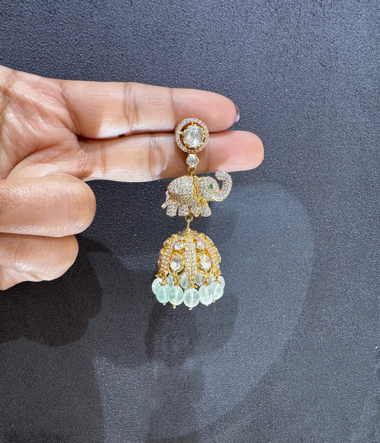 925 Silver Pastel Gaja Jhumka Earrings