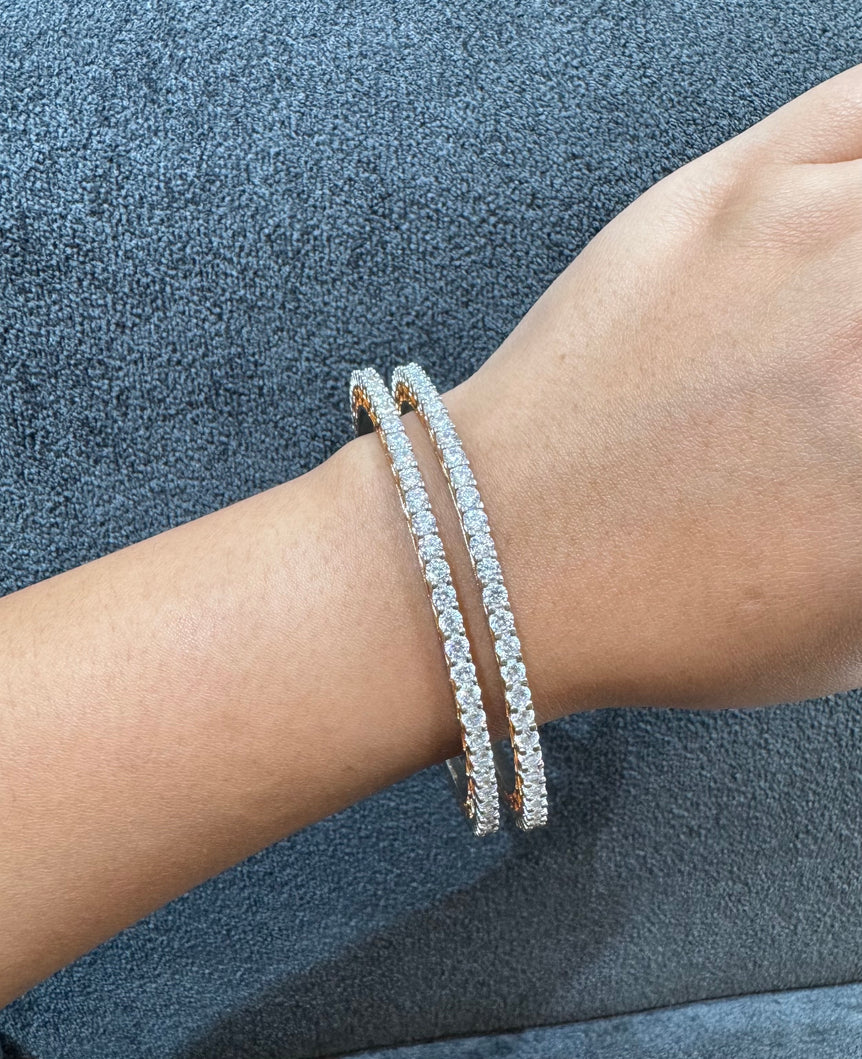 925 Silver Moissanite Diamond Bangle