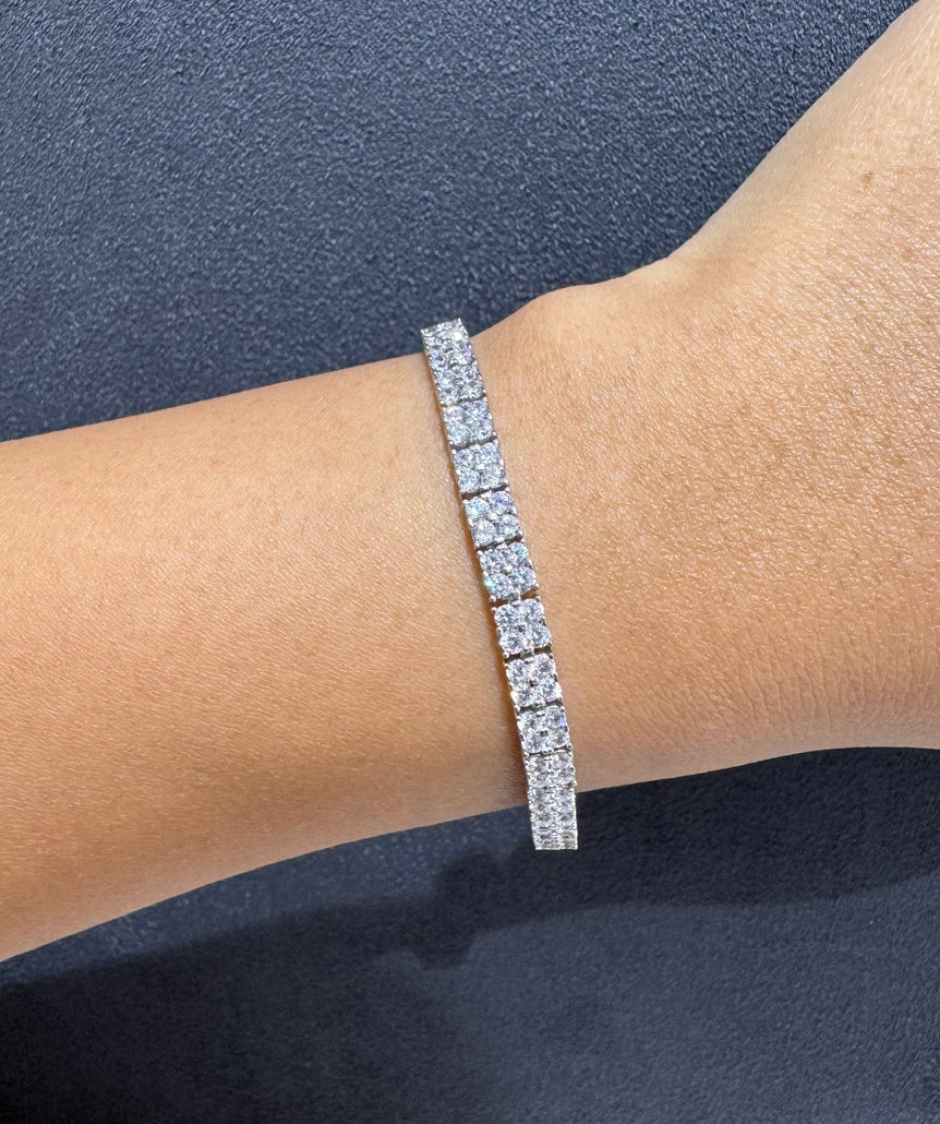 925 Silver Diamond Look Tennis Bracelet