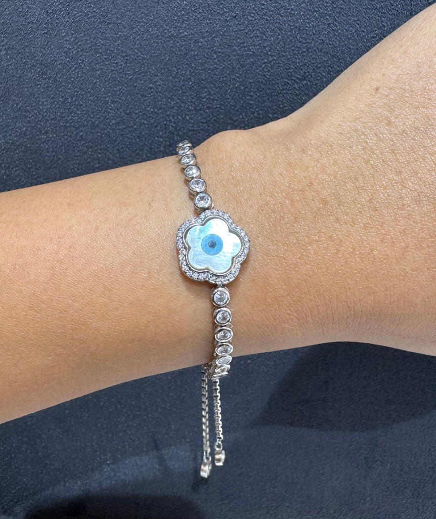 925 Silver Evil Eye Adjustable Bracelet