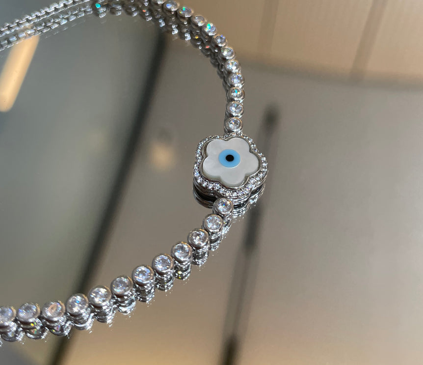 925 Silver Evil Eye Adjustable Bracelet