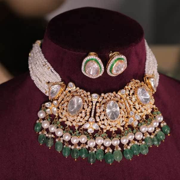 STUNNING MOISSONITE POLKI CHOKER