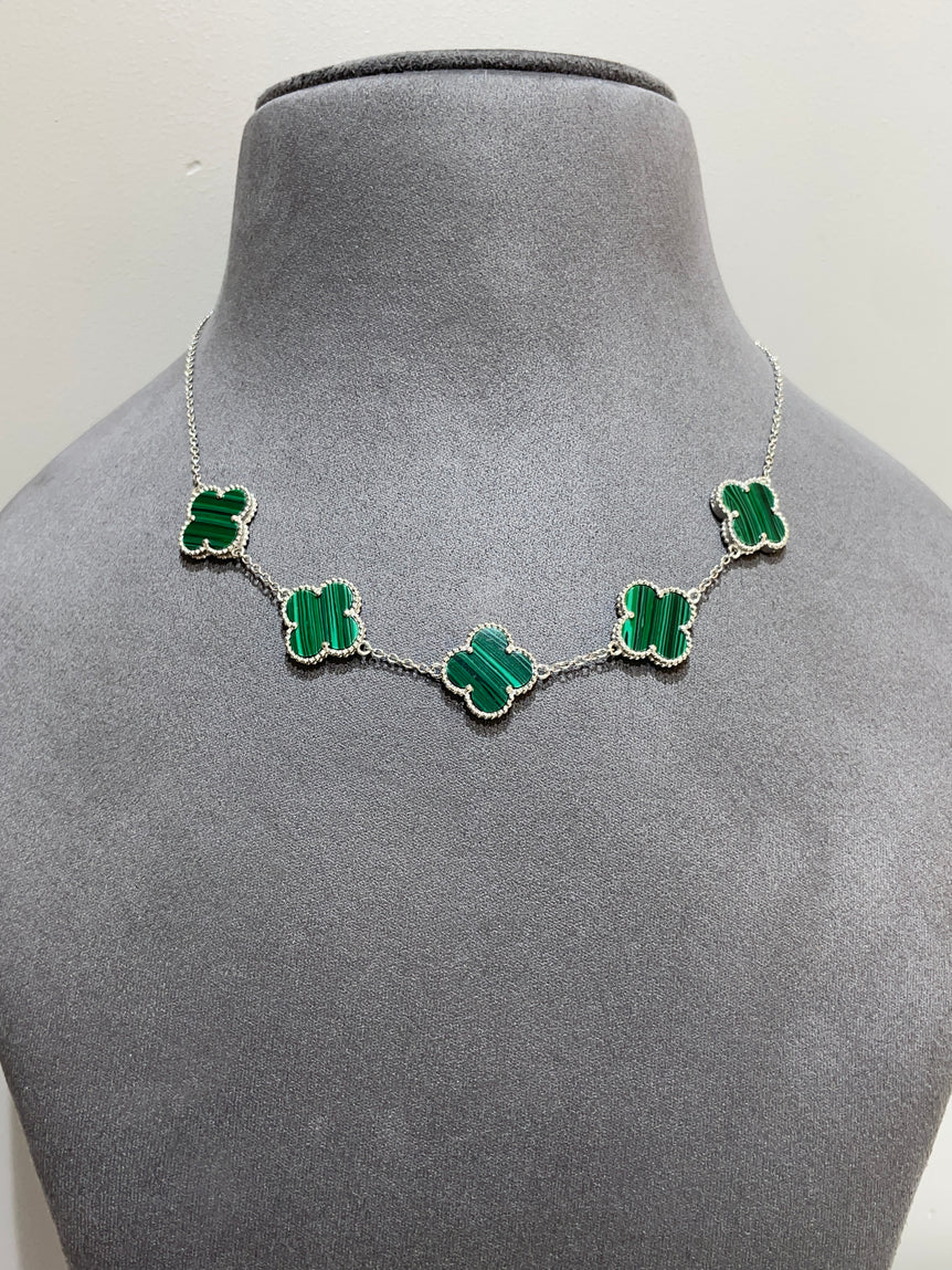 925 Silver Green Colour Van Cleef Inspired Pendant