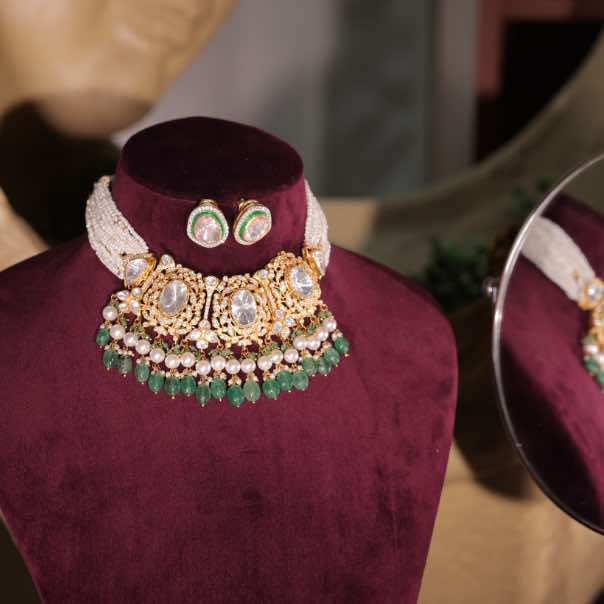 STUNNING MOISSONITE POLKI CHOKER