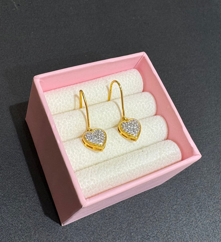 925 Silver Small Heart Earrings