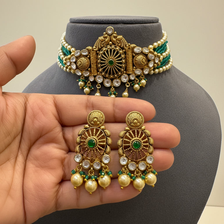 Heritage Peacock Medallion Choker