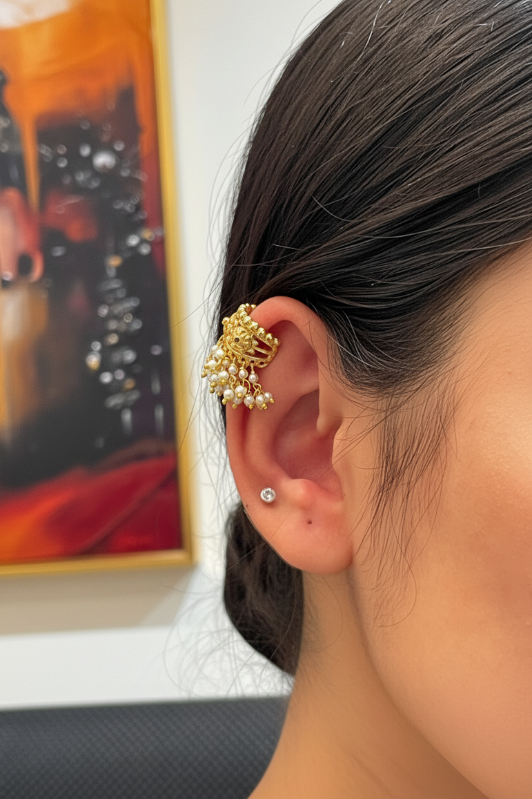 Real Gold Look Kaan Phool