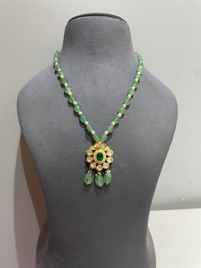 925 Silver Traditional Polki Pendant