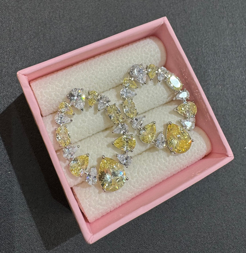 925 Silver Fancy Diamond Look Earrings