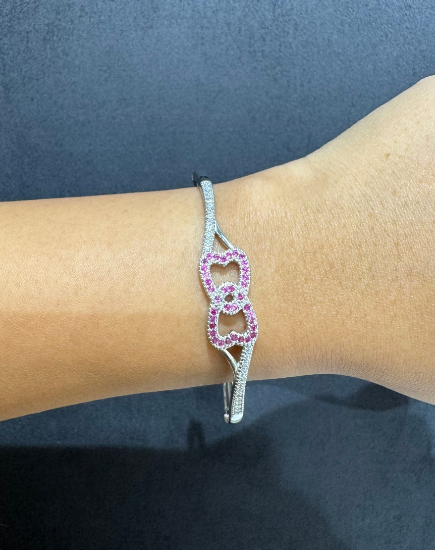 PINK COLOR PURE SILVER BRACELET