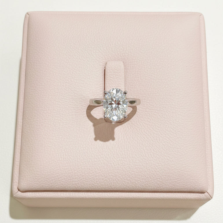 Oval Moissanite Diamond Solitaire Ring