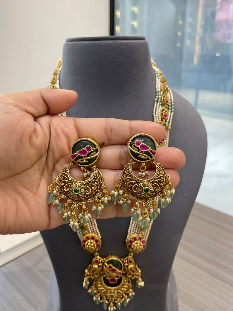 925 Silver Royal Real Gold Look Necklace Set