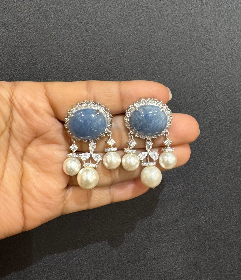 925 Silver Opal & Pearls Earring