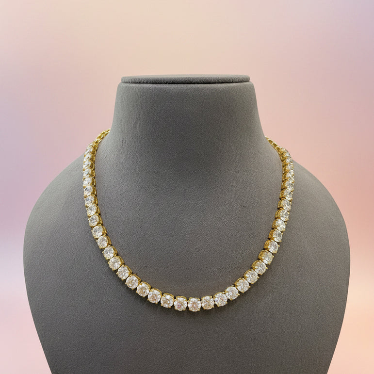 Brilliant Solitaire Tennis Diamond Necklace Set