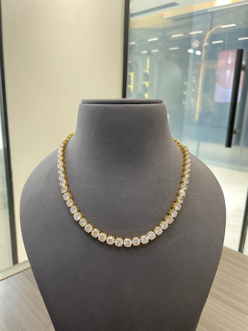 925 Silver Moissanite Diamond Tennis Necklace Set