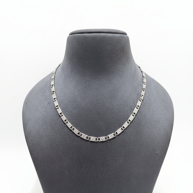 Silver Designer Monogram Men's Chain