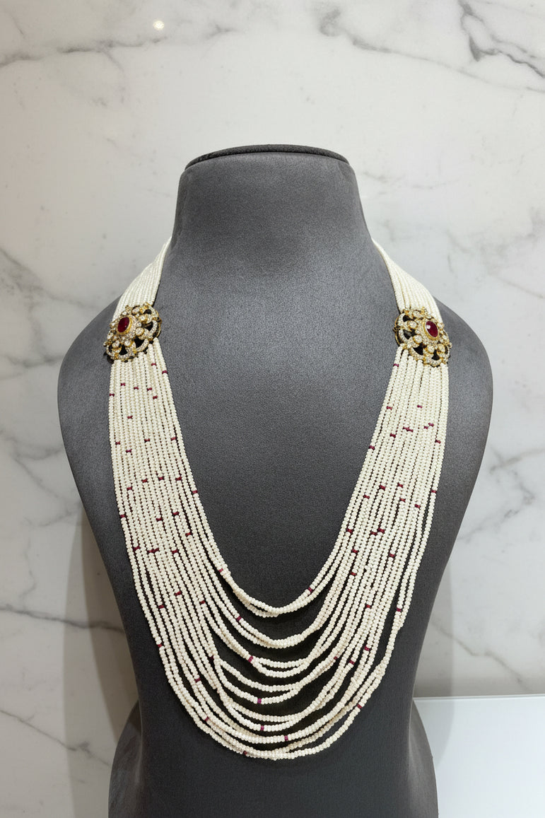 Multi-Strand Micro-Pearl Satlada Long Set
