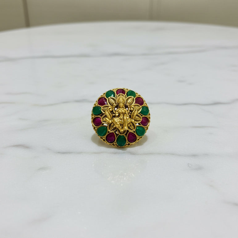 Gold Look Antique Rotating Ring