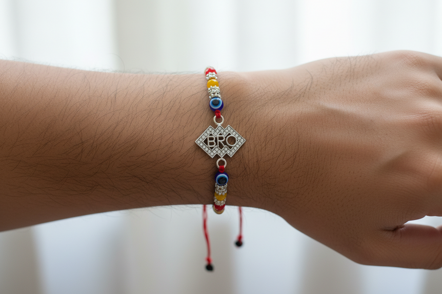 Geometric Shield "BRO" Rakhi
