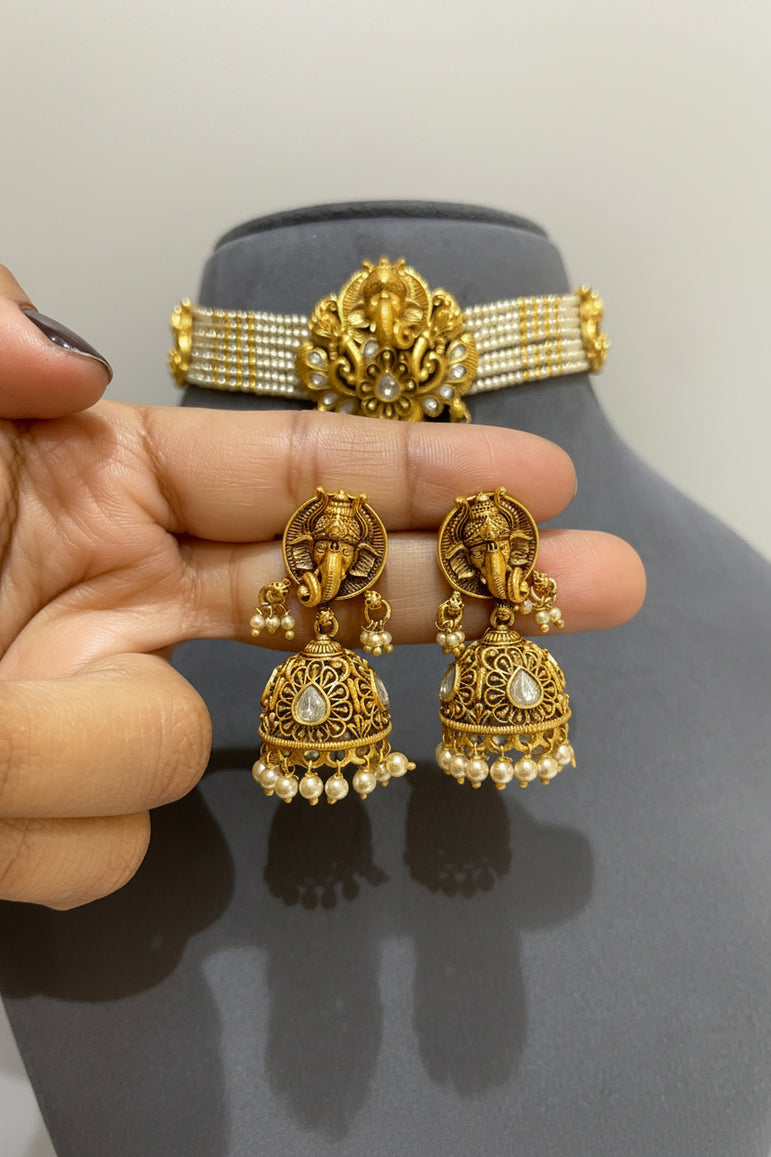 Ganesh Prabha Antique Gold Look Choker