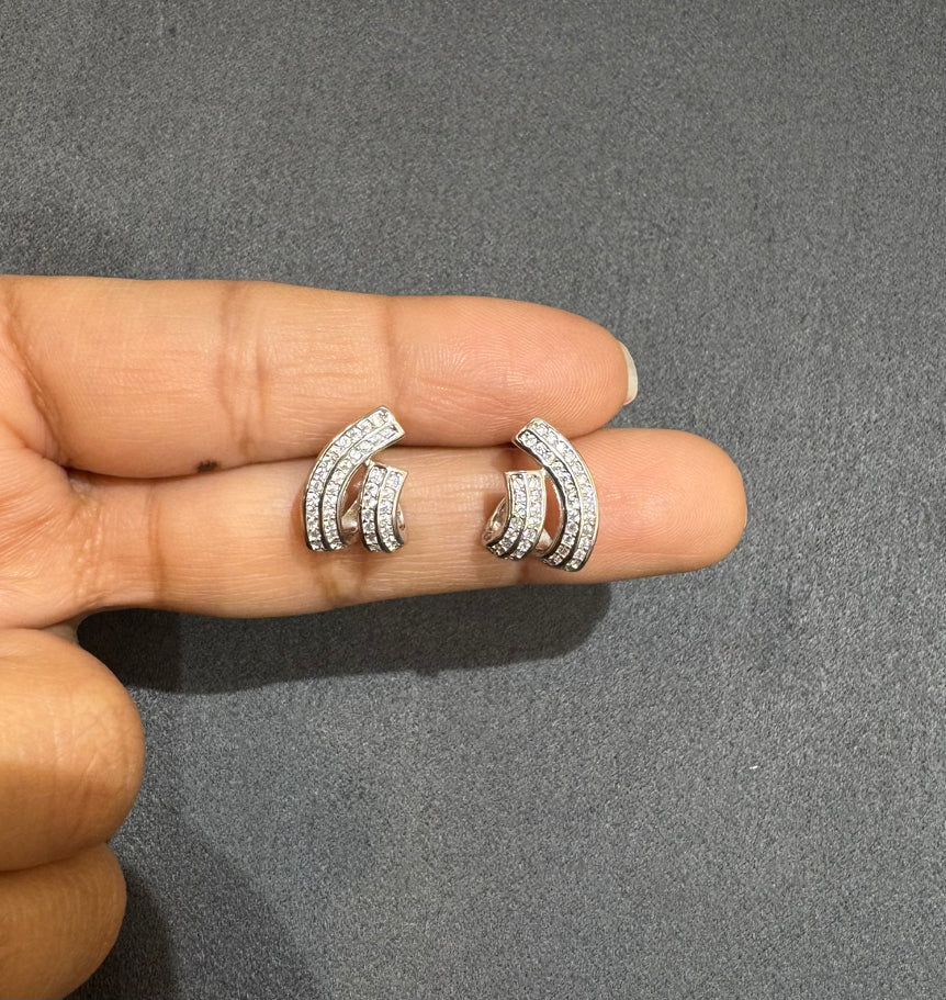 925 Silver Minimal Diamond Look Studs